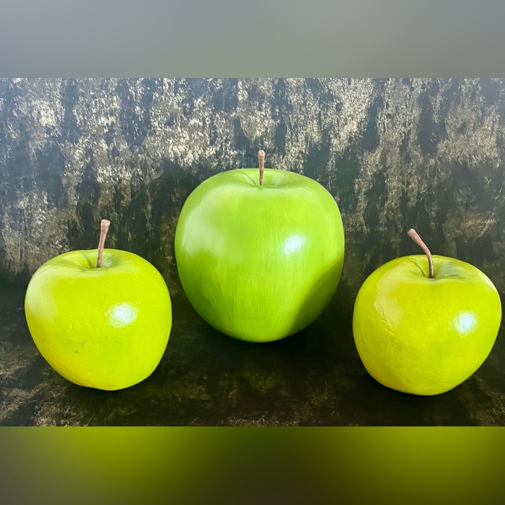 3 XL Designer Apples for Decor. Perfect New Condition!